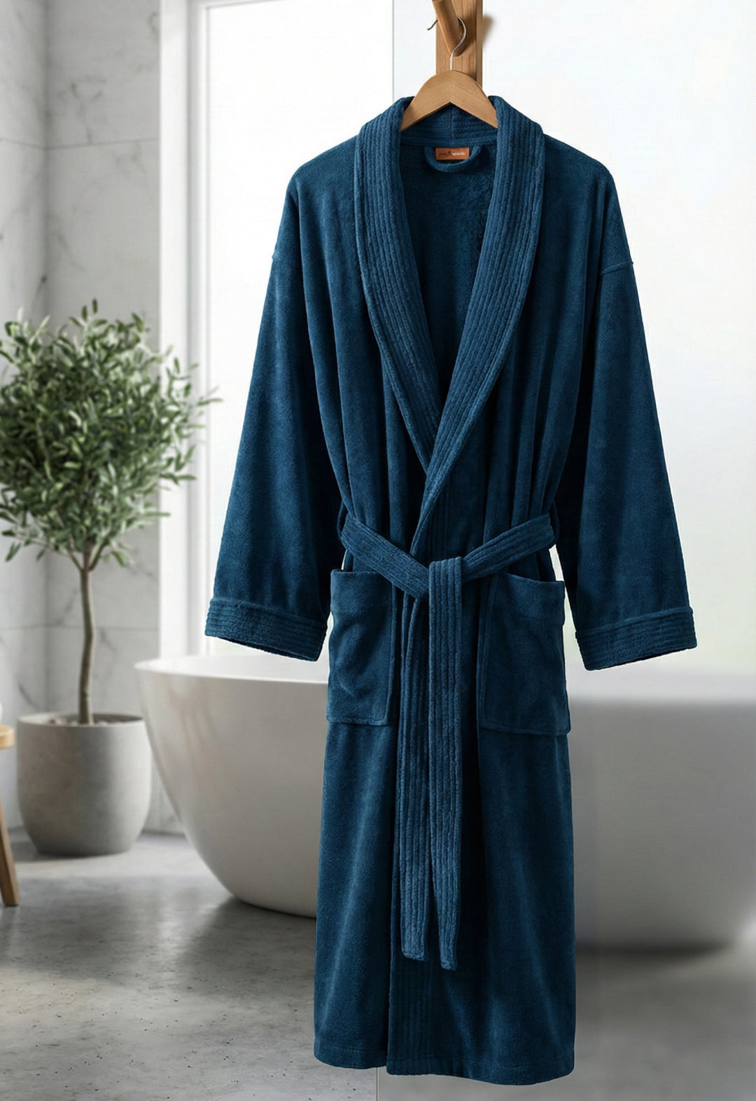 Bata de Baño Elegance Azul Marino