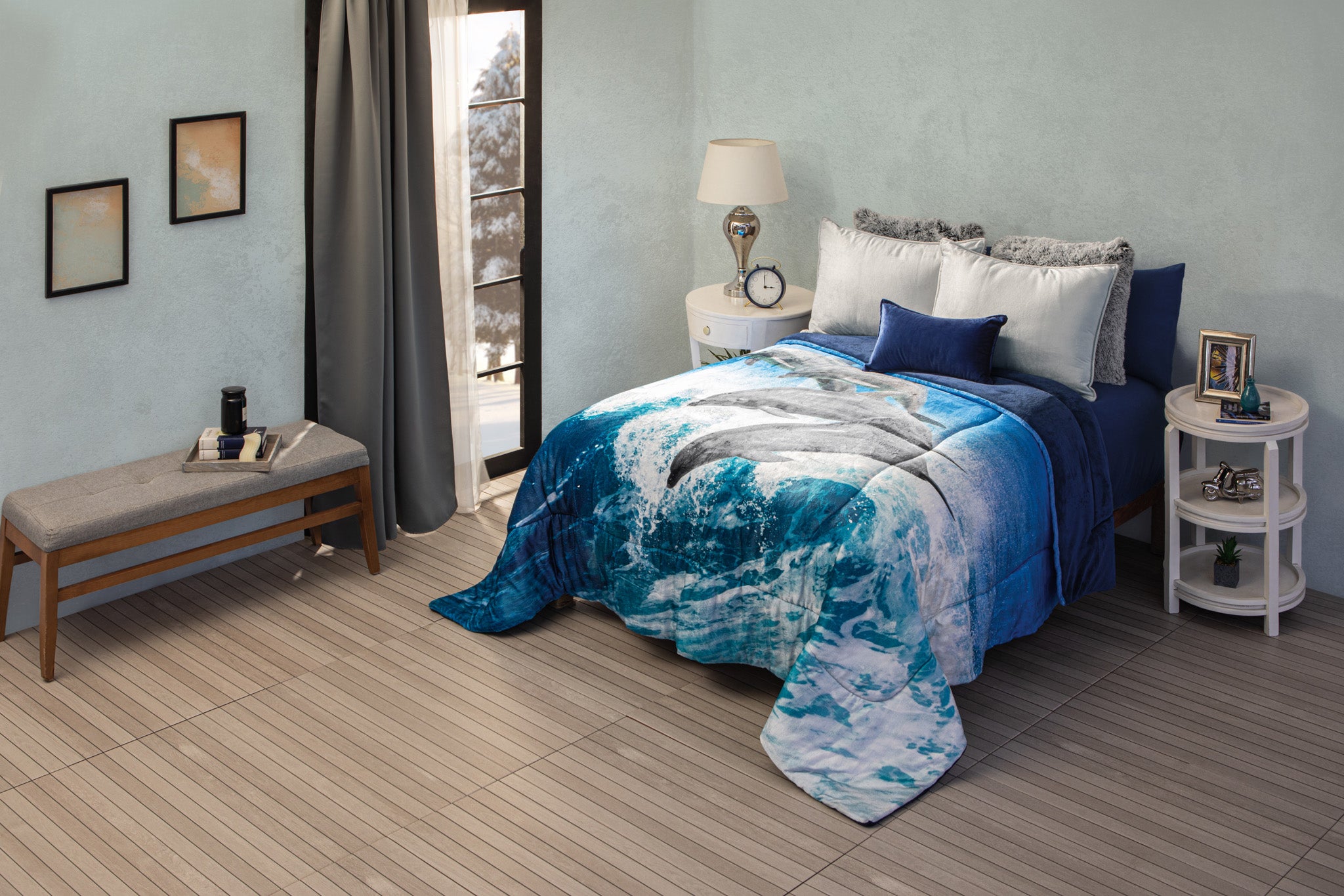 Intima Bench Suave Cobertor duo, Azul Altamar – Intima USA