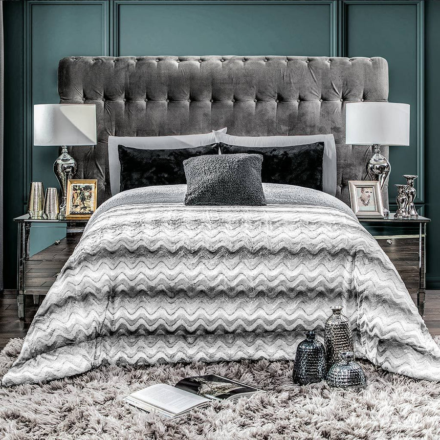 VCNY Home - Juego de edredón Queen, ropa de cama de 8 piezas con diseño  floral jacquard, suave y acogedora decoración de habitación (Arcadia gris